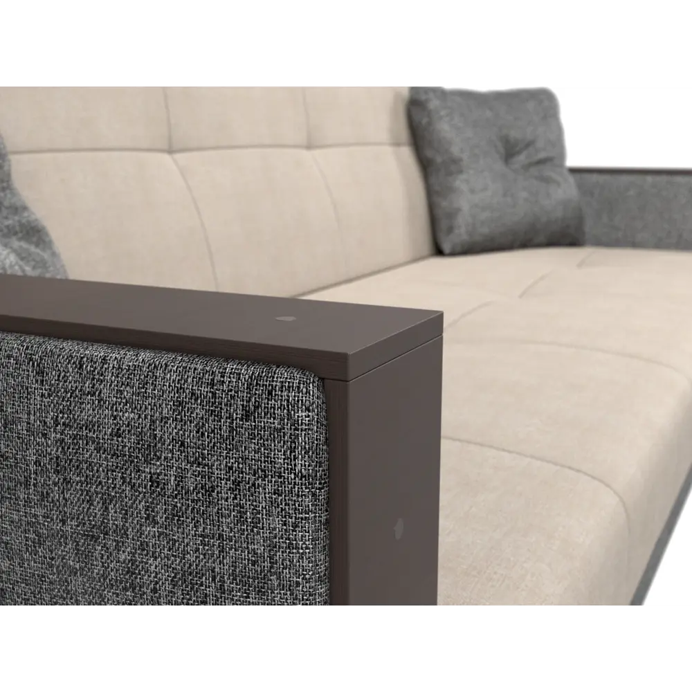 Фото 4 Диван Лига диванов Валенсия 210x90x85 см рогожка цвет серый/бежевый Фото 4 Диван Лига диванов Валенсия 210x90x85 см рогожка цвет серый/бежевый