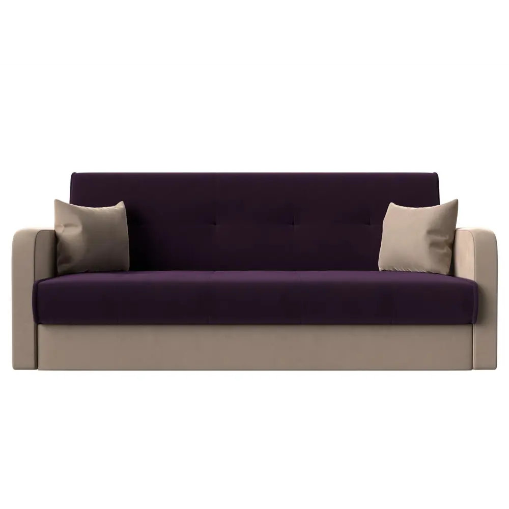 Фото 2 Диван-книжка Лига диванов Надежда 201x90x85 см велюр цвет фиолетовый/бежевый