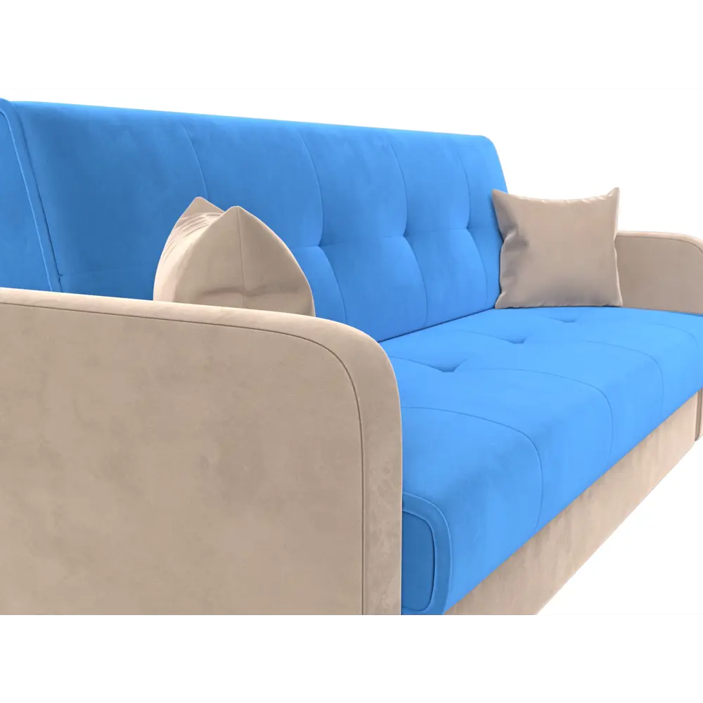 Фото 4 Диван-книжка Лига диванов Надежда 201x90x85 см велюр цвет голубой/бежевый Фото 4 Диван-книжка Лига диванов Надежда 201x90x85 см велюр цвет голубой/бежевый