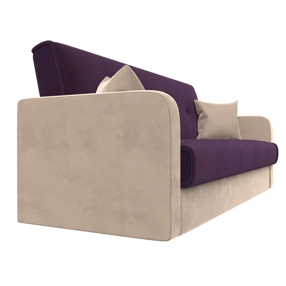 Фото 3 Диван-книжка Лига диванов Надежда 201x90x85 см велюр цвет фиолетовый/бежевый