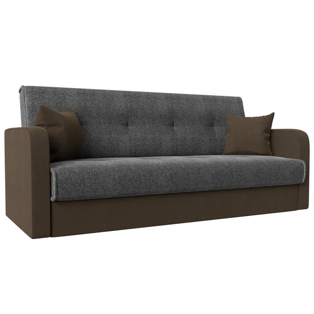 Фото Диван-книжка Лига диванов Надежда 201x90x85 см рогожка цвет серый/коричневый Фото Диван-книжка Лига диванов Надежда 201x90x85 см рогожка цвет серый/коричневый