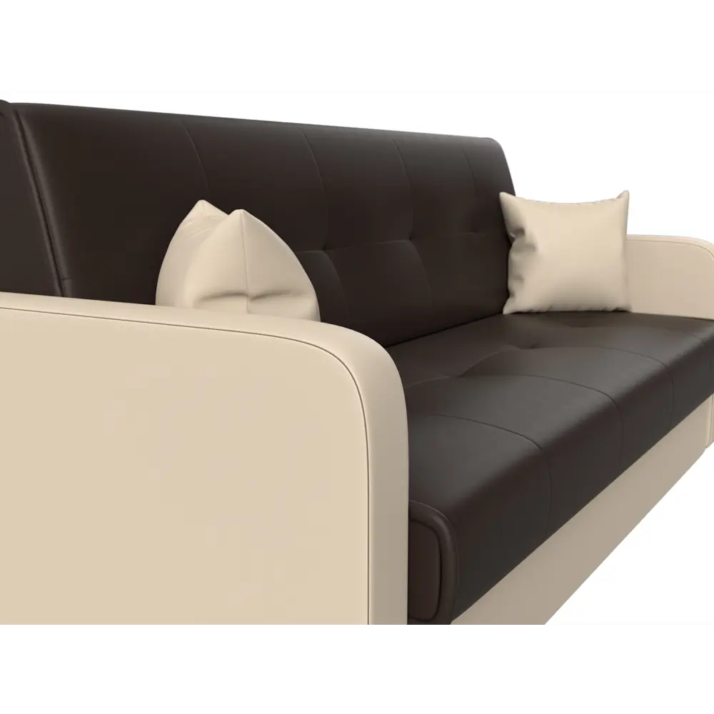 Фото 4 Диван-книжка Лига диванов Надежда 201x90x85 см экокожа цвет коричневый/бежевый Фото 4 Диван-книжка Лига диванов Надежда 201x90x85 см экокожа цвет коричневый/бежевый