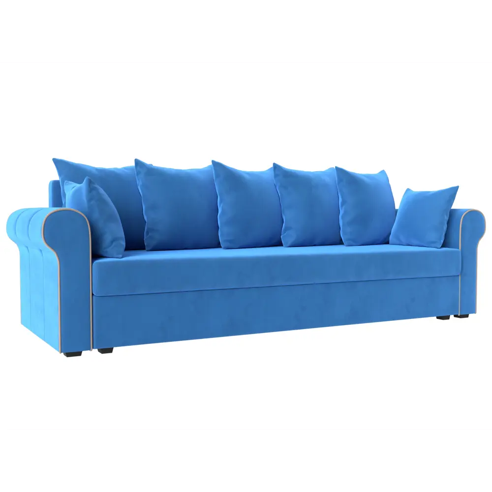 Фото Диван Лига диванов Рейн 226x91x78 см велюр цвет голубой