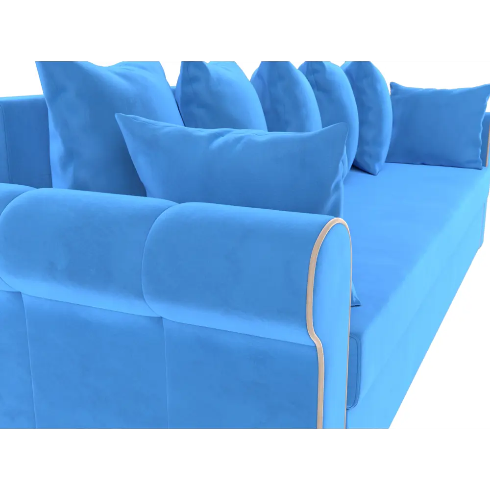 Фото 4 Диван Лига диванов Рейн 226x91x78 см велюр цвет голубой