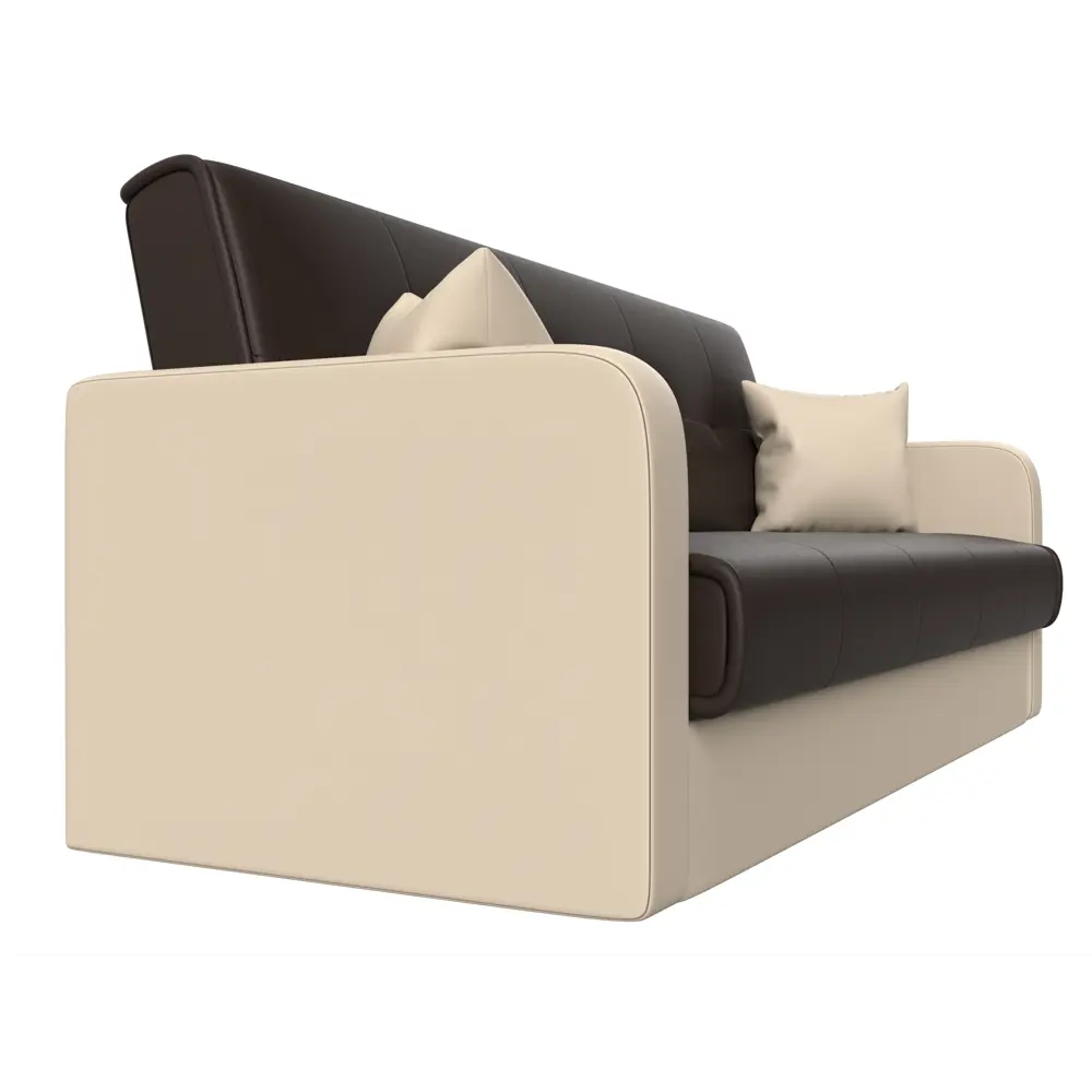 Фото 3 Диван-книжка Лига диванов Надежда 201x90x85 см экокожа цвет коричневый/бежевый Фото 3 Диван-книжка Лига диванов Надежда 201x90x85 см экокожа цвет коричневый/бежевый