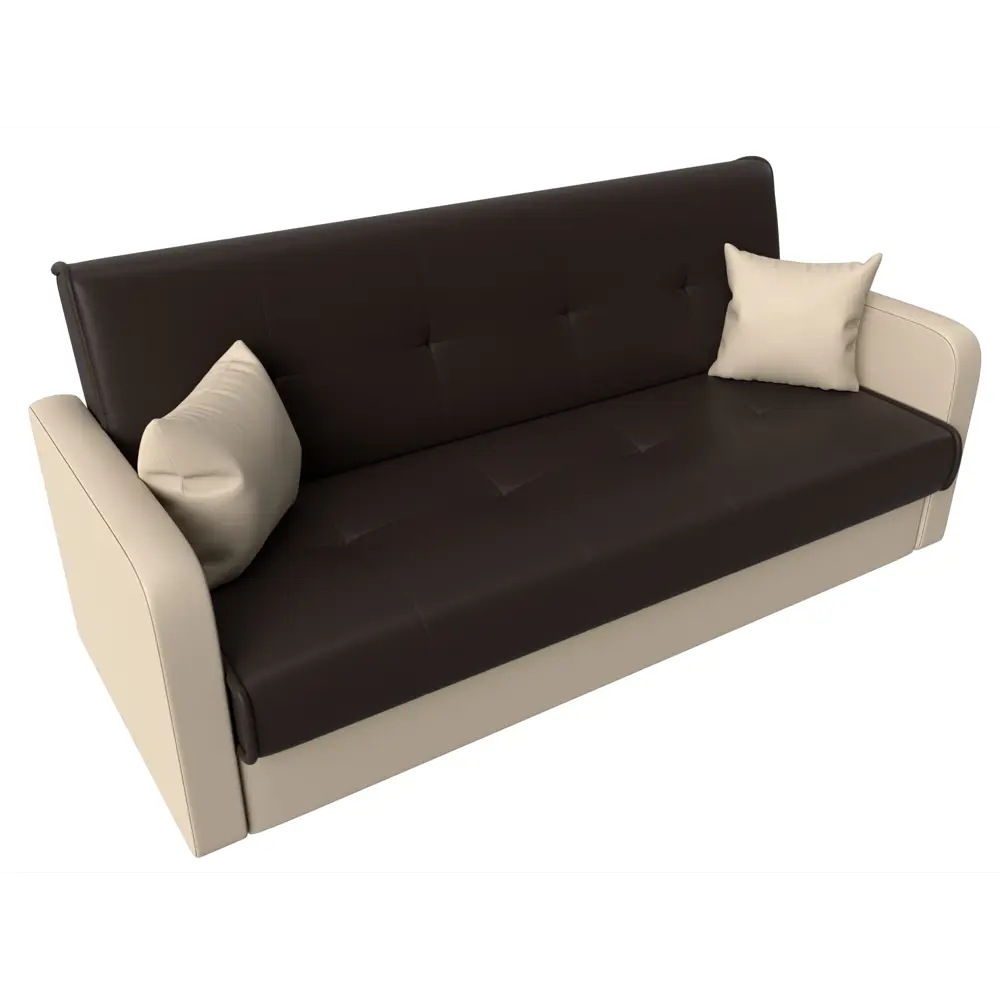 Фото 5 Диван-книжка Лига диванов Надежда 201x90x85 см экокожа цвет коричневый/бежевый Фото 5 Диван-книжка Лига диванов Надежда 201x90x85 см экокожа цвет коричневый/бежевый