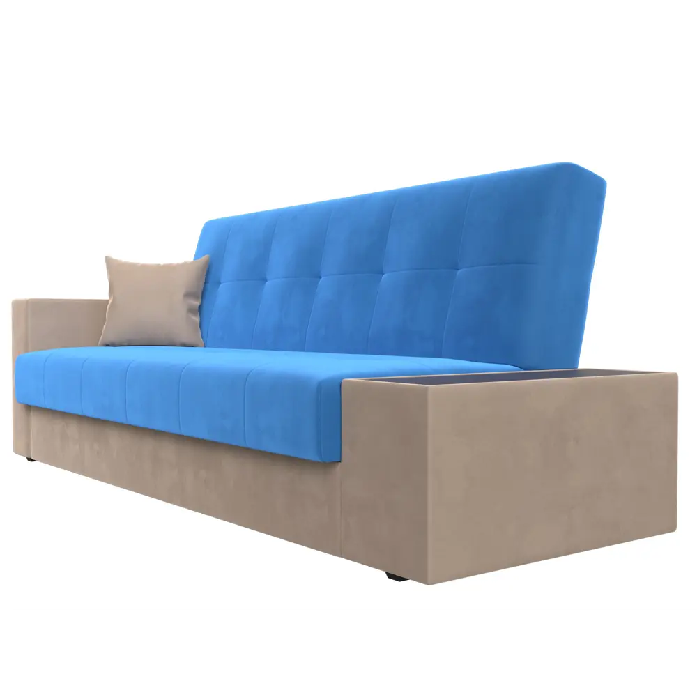 Фото 3 Диван Лига Диванов 020 118477 223x90x83 см велюр цвет голубой/бежевый