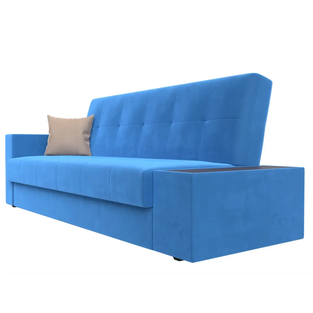 Фото 3 Диван Лига Диванов 020 118478 223x90x83 см велюр цвет голубой/бежевый