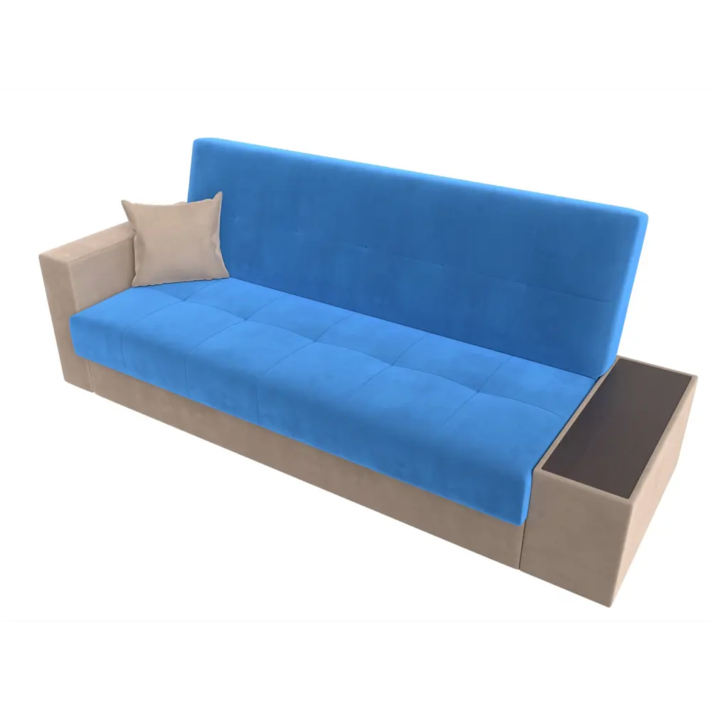 Фото 5 Диван Лига Диванов 020 118477 223x90x83 см велюр цвет голубой/бежевый