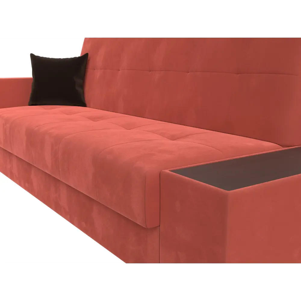 Фото 4 Диван Лига Диванов 020 118499 223x90x83 см вельвет цвет коралловый/коричневый Фото 4 Диван Лига Диванов 020 118499 223x90x83 см вельвет цвет коралловый/коричневый