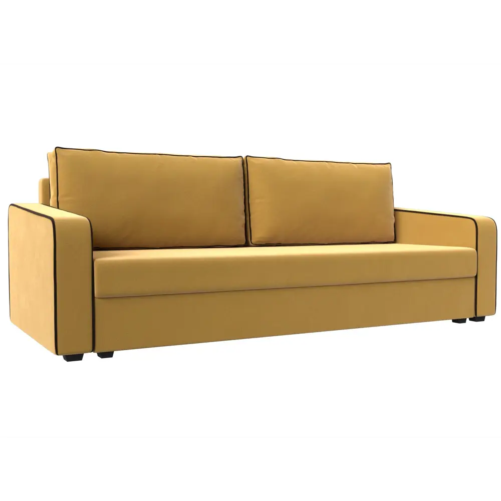 Фото Диван Лига Диванов 118076 217x85x78 см вельвет цвет желтый/коричневый Фото Диван Лига Диванов 118076 217x85x78 см вельвет цвет желтый/коричневый