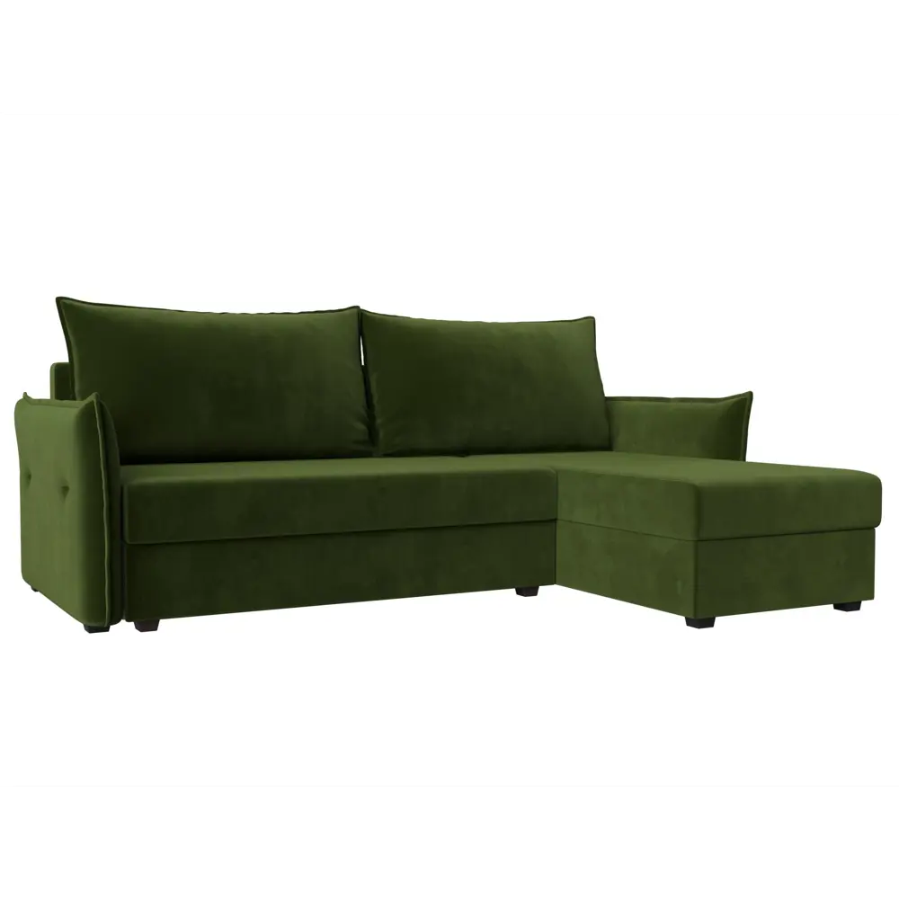 Фото Диван Лига Диванов 118439 226x85x140 см вельвет цвет зеленый Фото Диван Лига Диванов 118439 226x85x140 см вельвет цвет зеленый