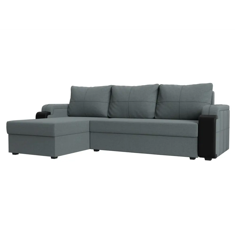 Фото Диван Лига Диванов Николь Лайт 121543L 231x90x141 см рогожка цвет амур серый/черный