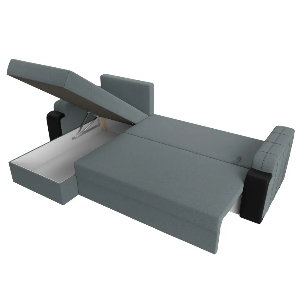 Фото 9 Диван Лига Диванов Николь Лайт 121543L 231x90x141 см рогожка цвет амур серый/черный