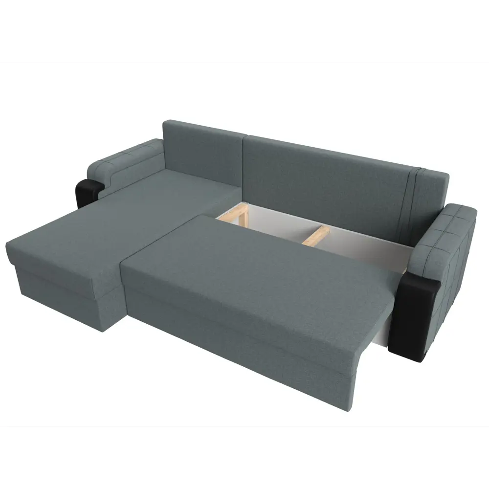 Фото 7 Диван Лига Диванов Николь Лайт 121543L 231x90x141 см рогожка цвет амур серый/черный