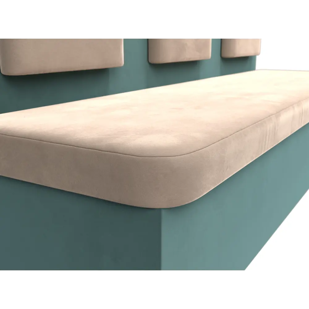 Фото 4 Диван Лига Диванов Маккон 101363 185x89x54 см велюр цвет бежевый/бирюзовый Фото 4 Диван Лига Диванов Маккон 101363 185x89x54 см велюр цвет бежевый/бирюзовый