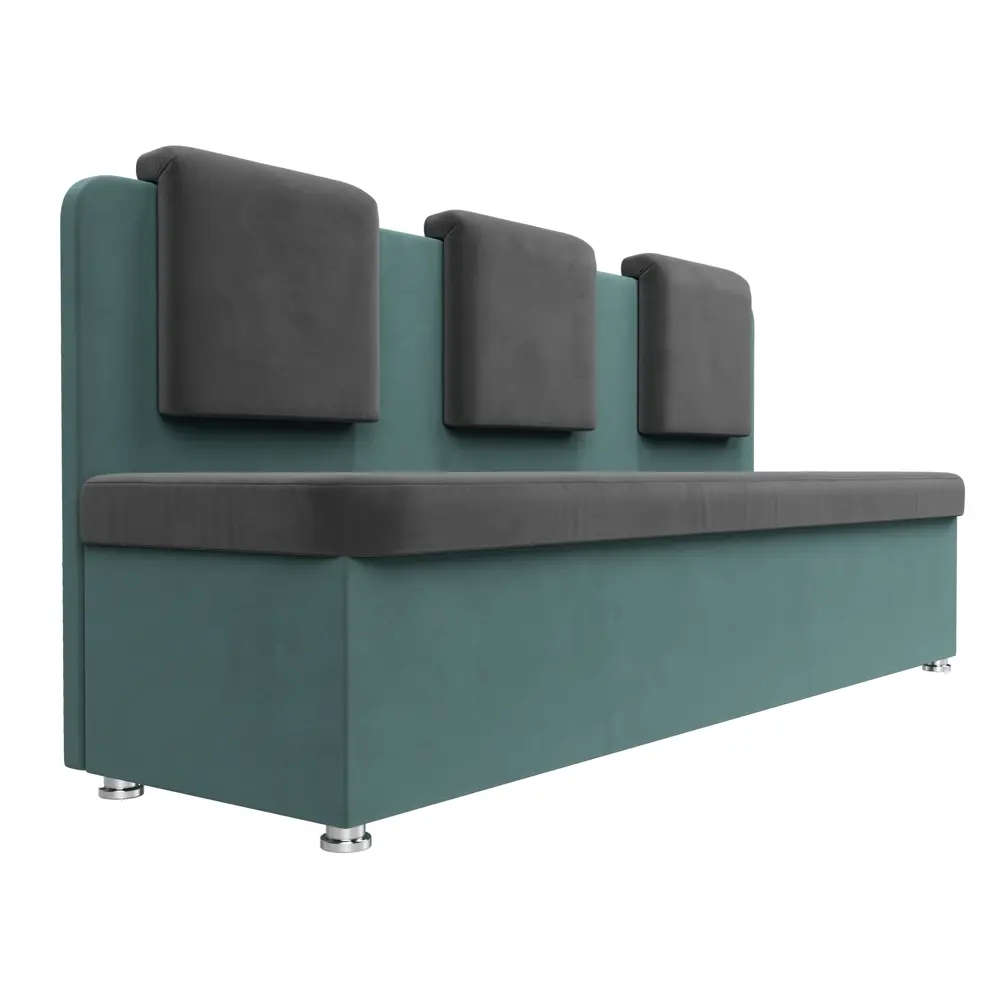 Фото 3 Диван Лига Диванов Маккон 101367 185x89x54 см велюр цвет серый/бирюзовый Фото 3 Диван Лига Диванов Маккон 101367 185x89x54 см велюр цвет серый/бирюзовый