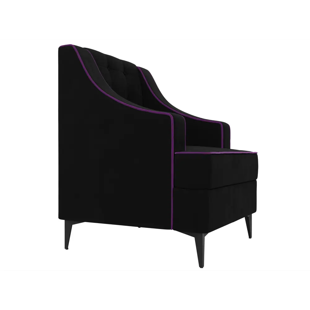 Фото 3 Кресло Лига Диванов Марк 111881 93x103x82 см микровельвет цвет черный/фиолетовый Фото 3 Кресло Лига Диванов Марк 111881 93x103x82 см микровельвет цвет черный/фиолетовый