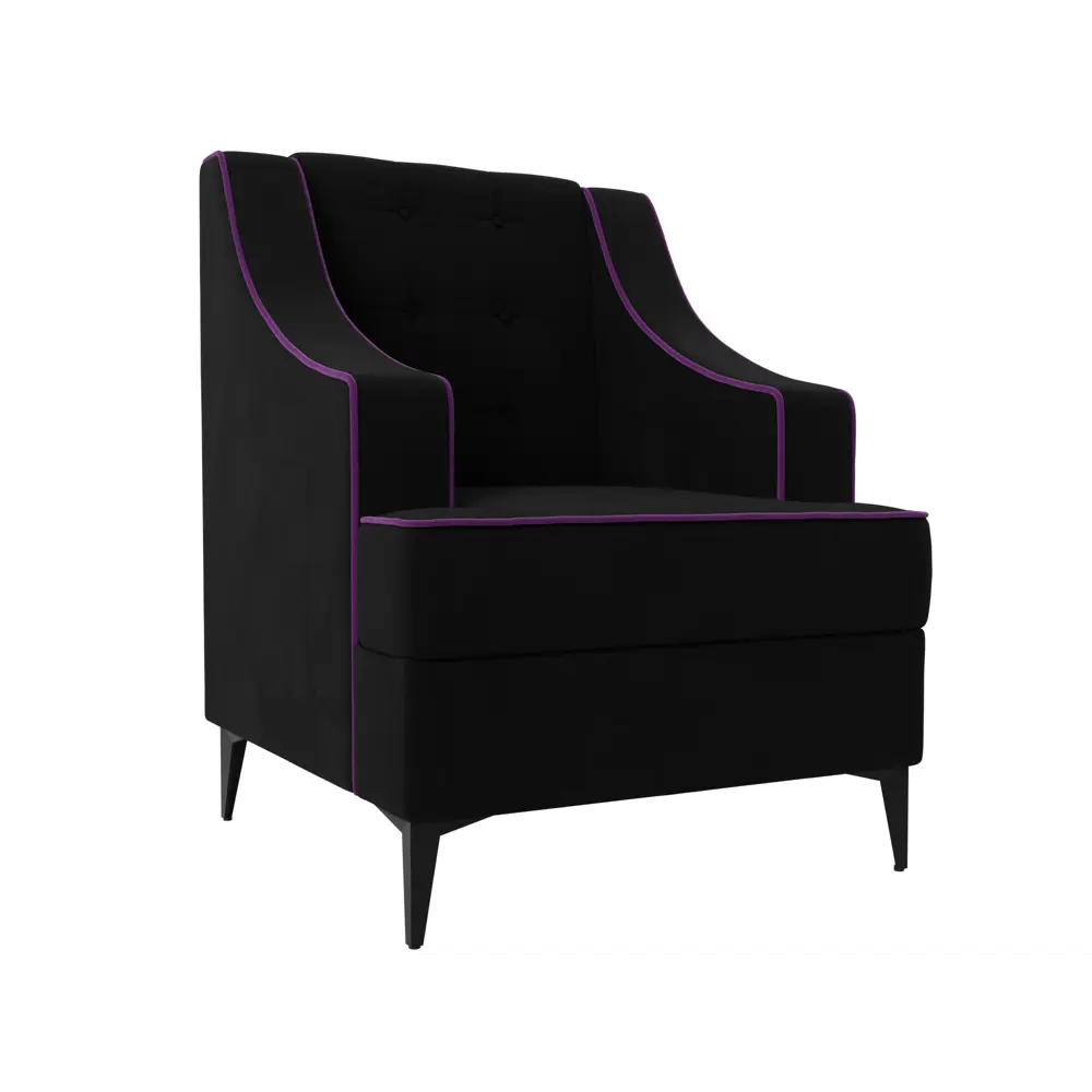 Фото Кресло Лига Диванов Марк 111881 93x103x82 см микровельвет цвет черный/фиолетовый Фото Кресло Лига Диванов Марк 111881 93x103x82 см микровельвет цвет черный/фиолетовый