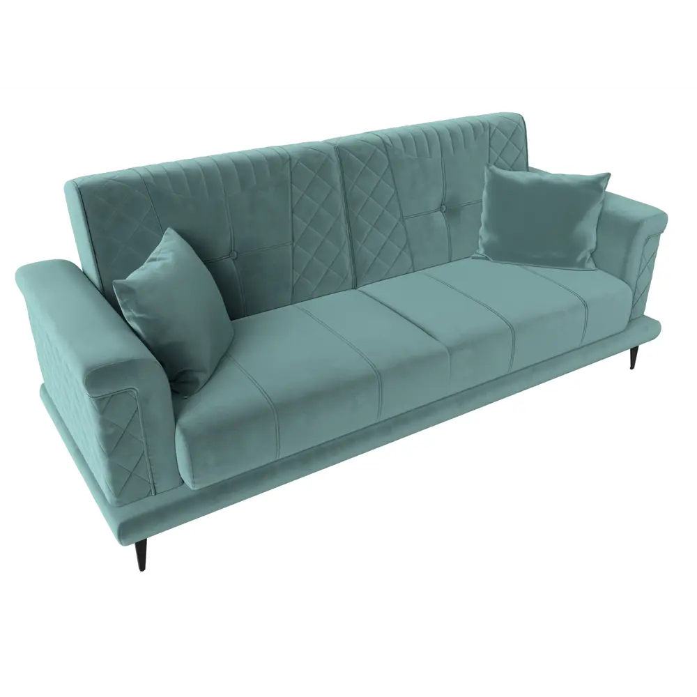 Фото 5 Диван прямой Лига Диванов Неаполь 227x90x93 см велюр цвет бирюзовый Фото 5 Диван прямой Лига Диванов Неаполь 227x90x93 см велюр цвет бирюзовый