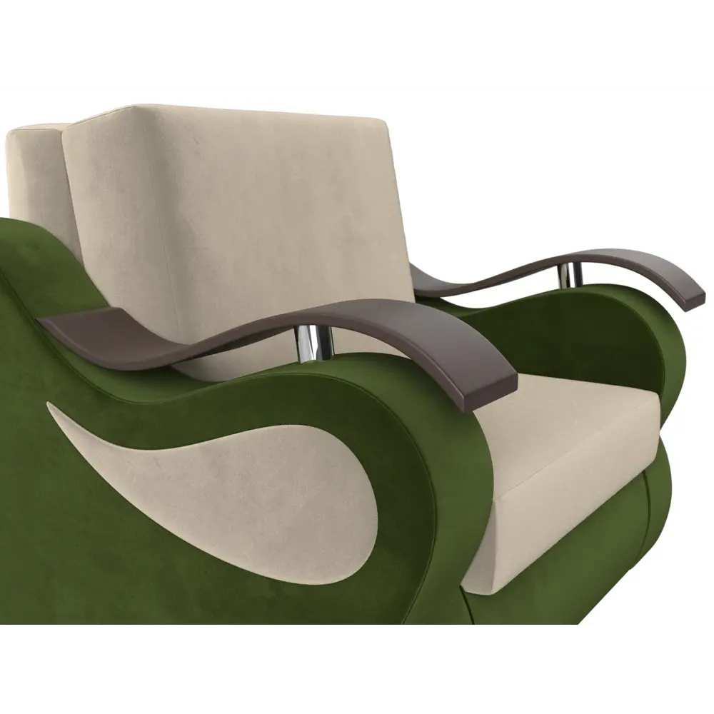 Фото 4 Кресло Лига Диванов Меркурий 106307 112x93x110 см микровельвет цвет бежевый/зеленый Фото 4 Кресло Лига Диванов Меркурий 106307 112x93x110 см микровельвет цвет бежевый/зеленый