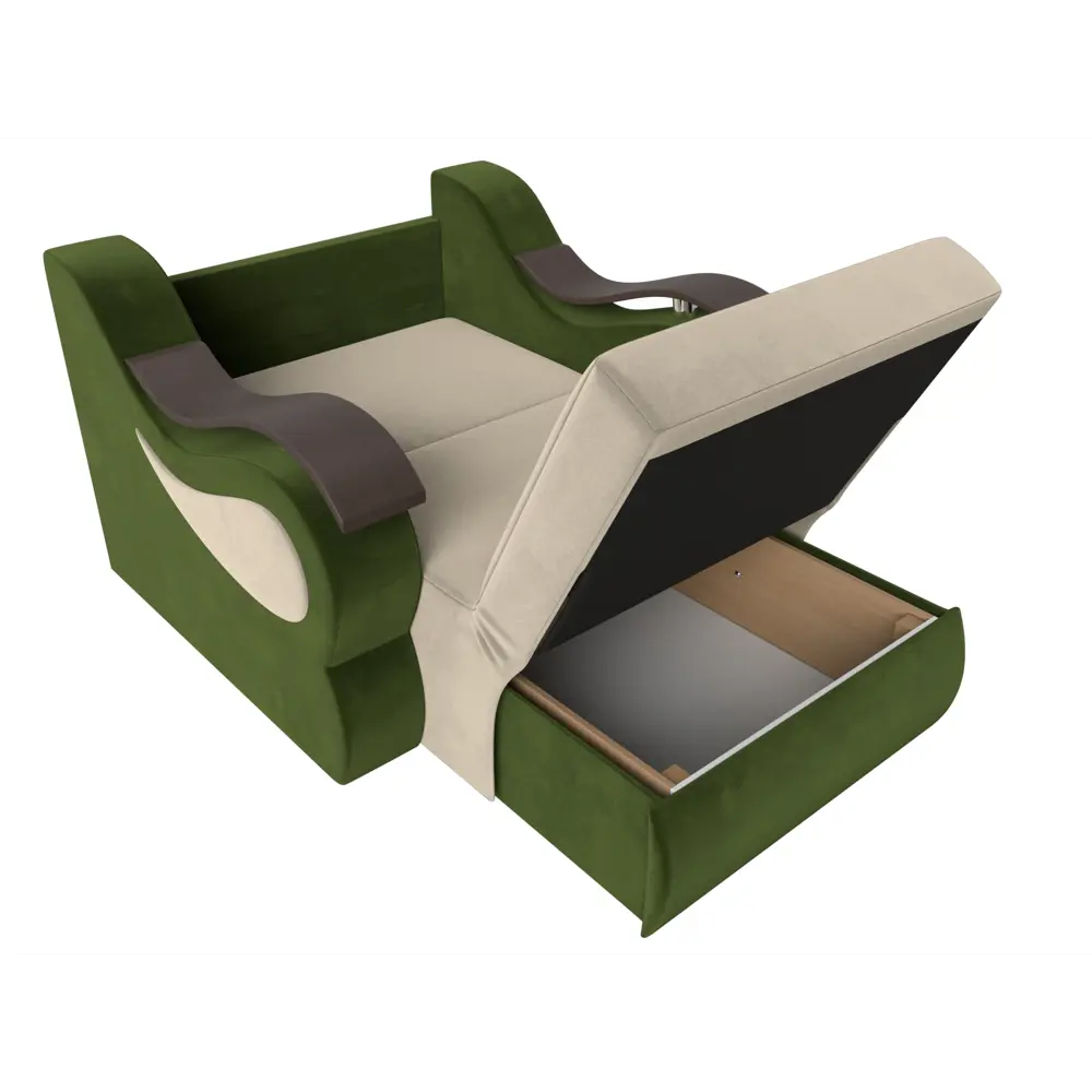 Фото 7 Кресло Лига Диванов Меркурий 106307 112x93x110 см микровельвет цвет бежевый/зеленый Фото 7 Кресло Лига Диванов Меркурий 106307 112x93x110 см микровельвет цвет бежевый/зеленый