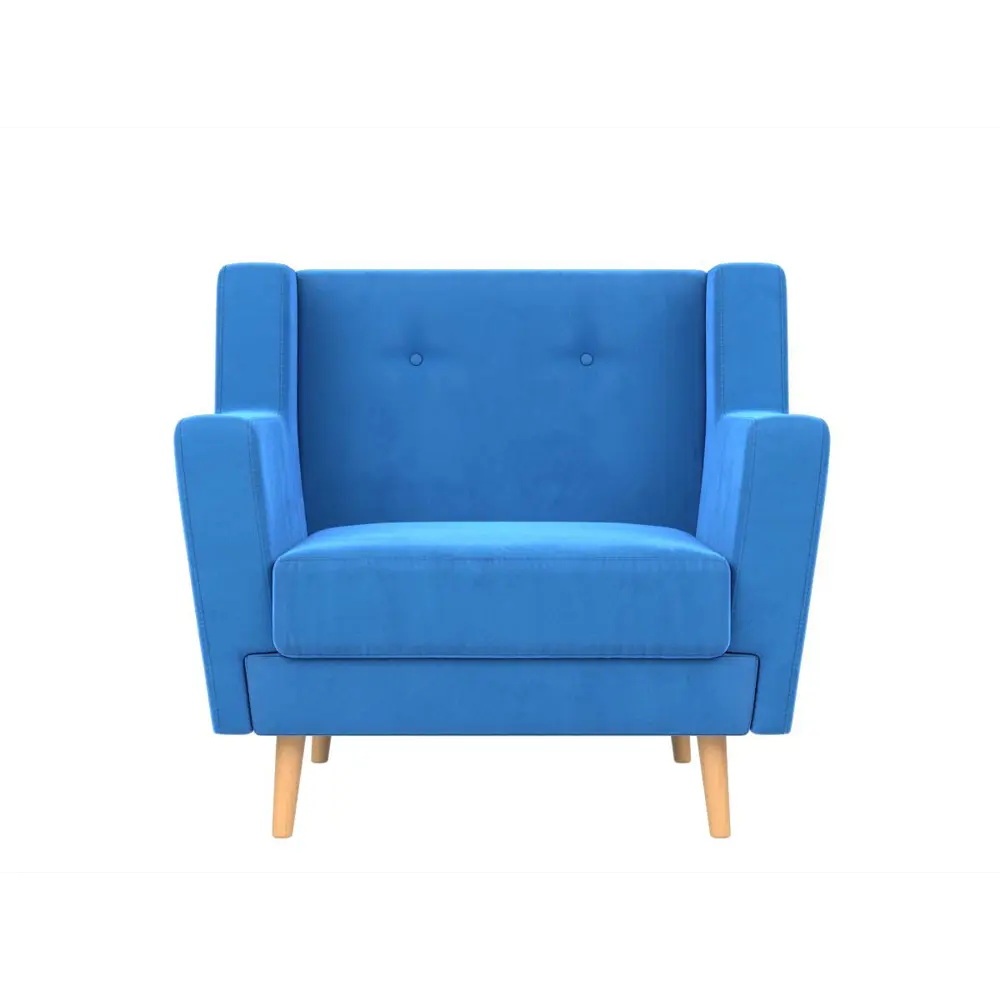 Фото 2 Кресло Лига Диванов Брайтон 108866 90x85x80 см велюр цвет голубой