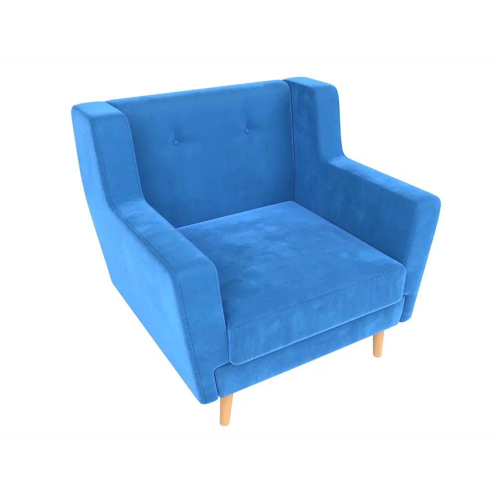 Фото 4 Кресло Лига Диванов Брайтон 108866 90x85x80 см велюр цвет голубой