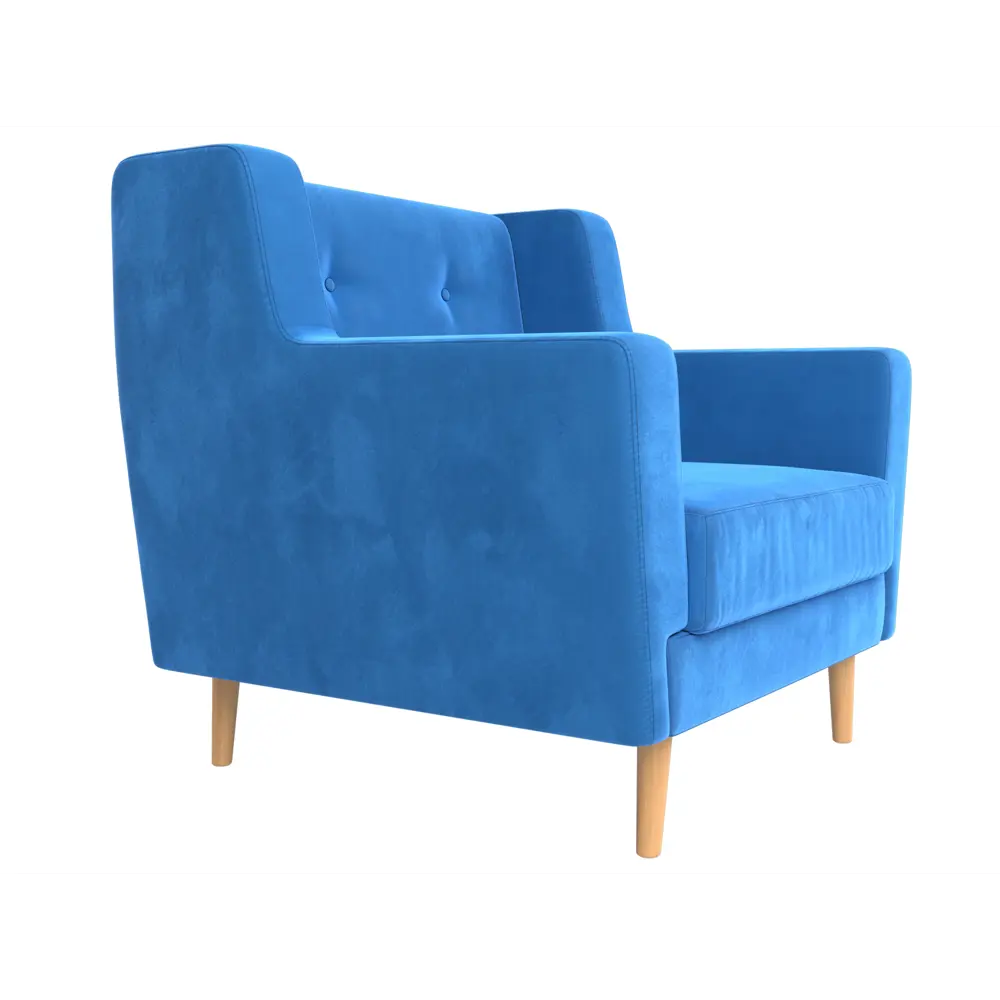 Фото 3 Кресло Лига Диванов Брайтон 108866 90x85x80 см велюр цвет голубой