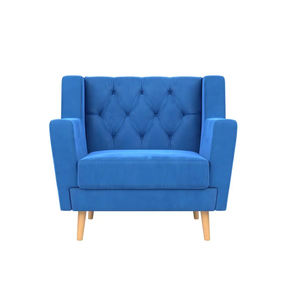 Фото 2 Кресло Лига Диванов Брайтон 90x85x80 велюр цвет голубой Фото 2 Кресло Лига Диванов Брайтон 90x85x80 велюр цвет голубой