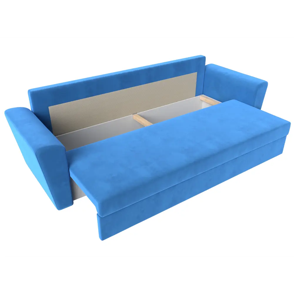 Фото 6 Диван прямой Лига Диванов Амстердам Лайт 234x91x77 см пенополиуретан цвет голубой