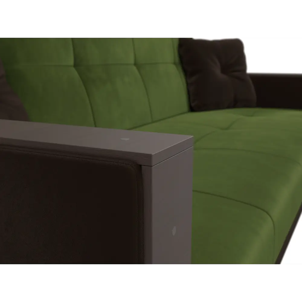 Фото 4 Диван Лига диванов Валенсия 210x90x85 см микровельвет цвет зеленый/коричневый Фото 4 Диван Лига диванов Валенсия 210x90x85 см микровельвет цвет зеленый/коричневый