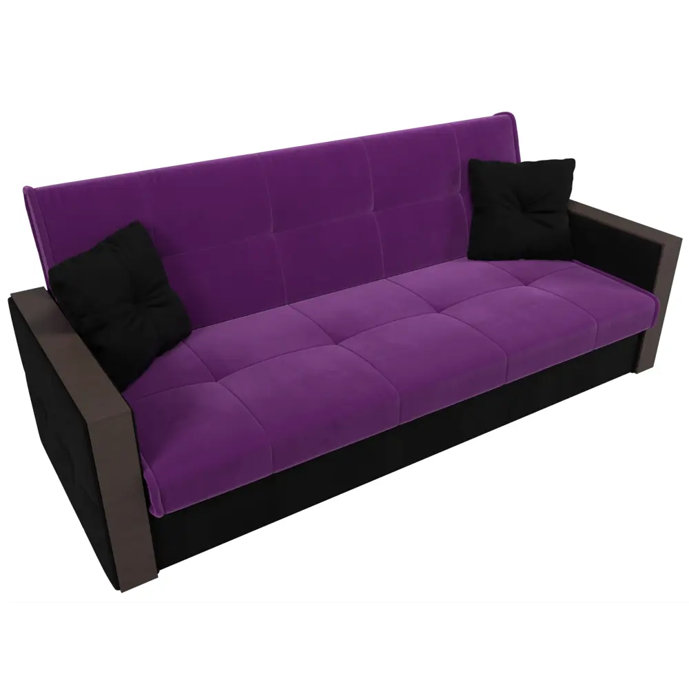 Фото 5 Диван Лига диванов Валенсия 210x90x85 см микровельвет цвет черный/фиолетовый Фото 5 Диван Лига диванов Валенсия 210x90x85 см микровельвет цвет черный/фиолетовый