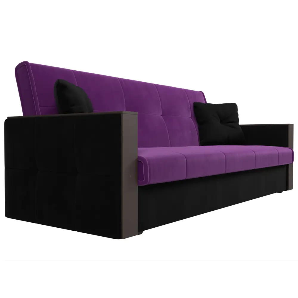 Фото 3 Диван Лига диванов Валенсия 210x90x85 см микровельвет цвет черный/фиолетовый Фото 3 Диван Лига диванов Валенсия 210x90x85 см микровельвет цвет черный/фиолетовый