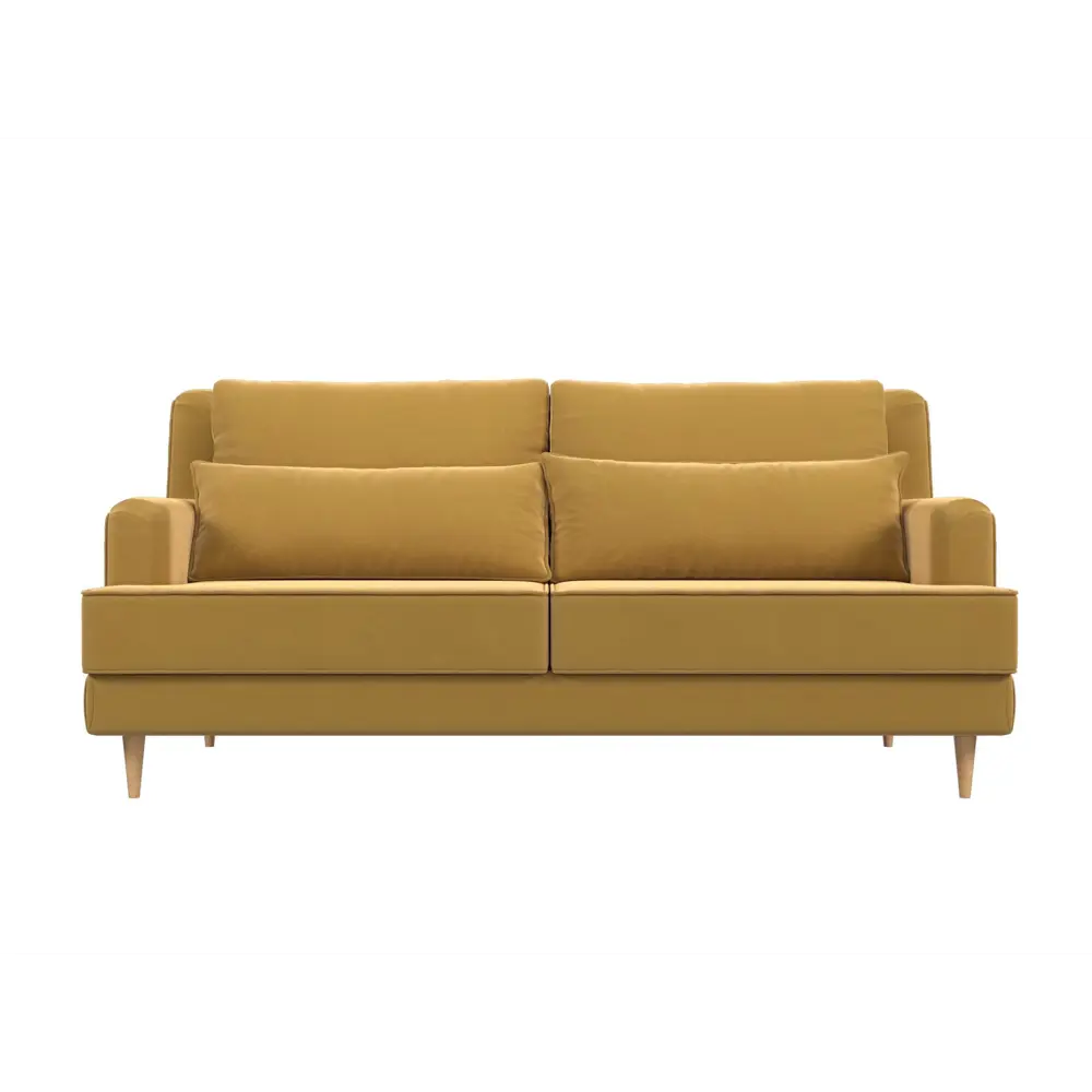 Фото 2 Диван Лига диванов Джерси 218x95x102 см микровельвет цвет желтый Фото 2 Диван Лига диванов Джерси 218x95x102 см микровельвет цвет желтый