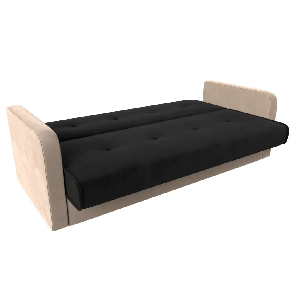 Фото 6 Диван-книжка Лига диванов Надежда 201x90x85 см велюр цвет черный/бежевый