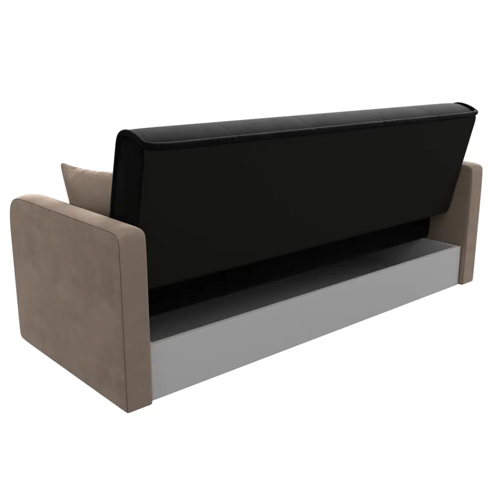 Фото 7 Диван-книжка Лига диванов Надежда 201x90x85 см велюр цвет черный/бежевый