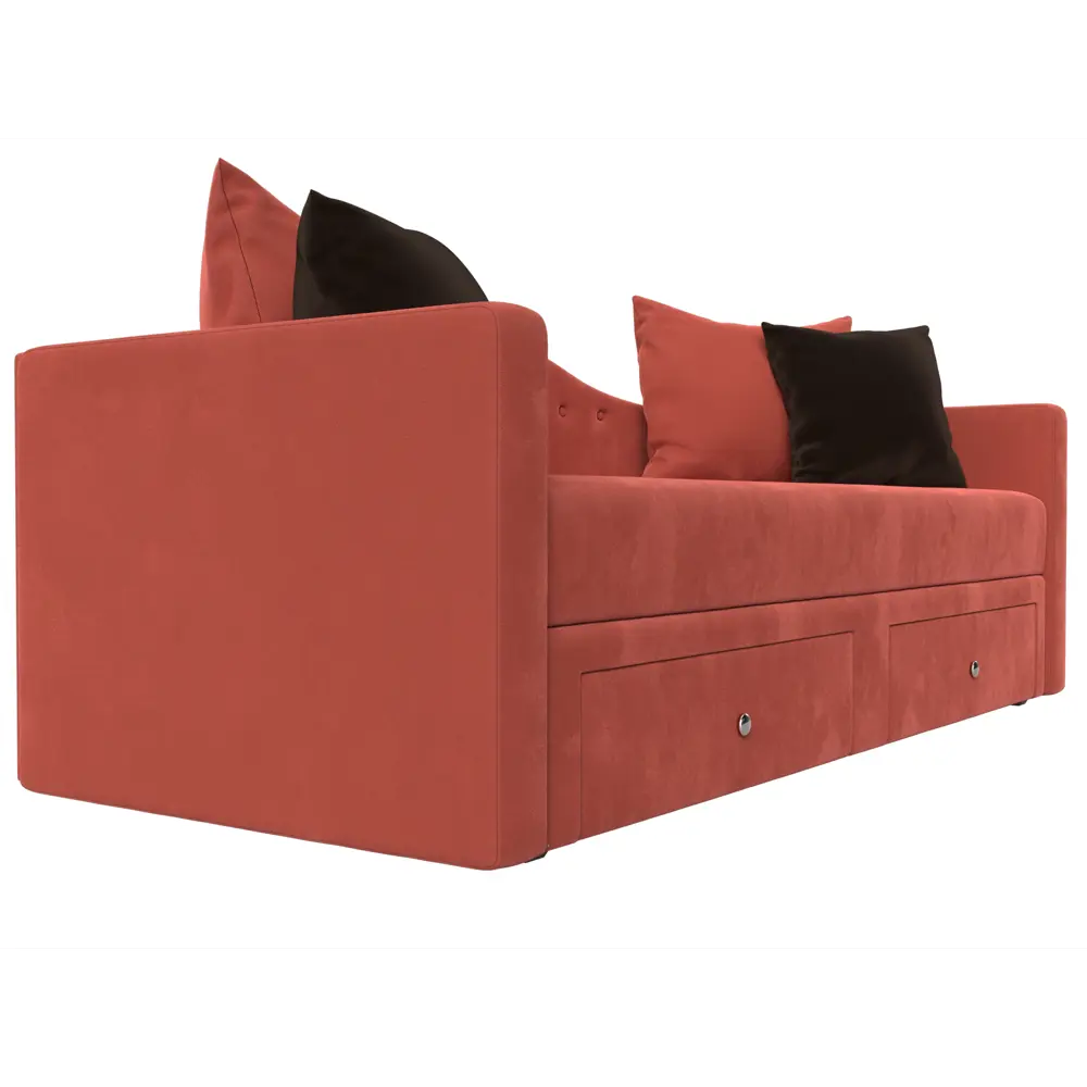 Фото 3 Диван Лига Диванов Дориан 113731 200x82x90 см микровельвет цвет коралловый Фото 3 Диван Лига Диванов Дориан 113731 200x82x90 см микровельвет цвет коралловый