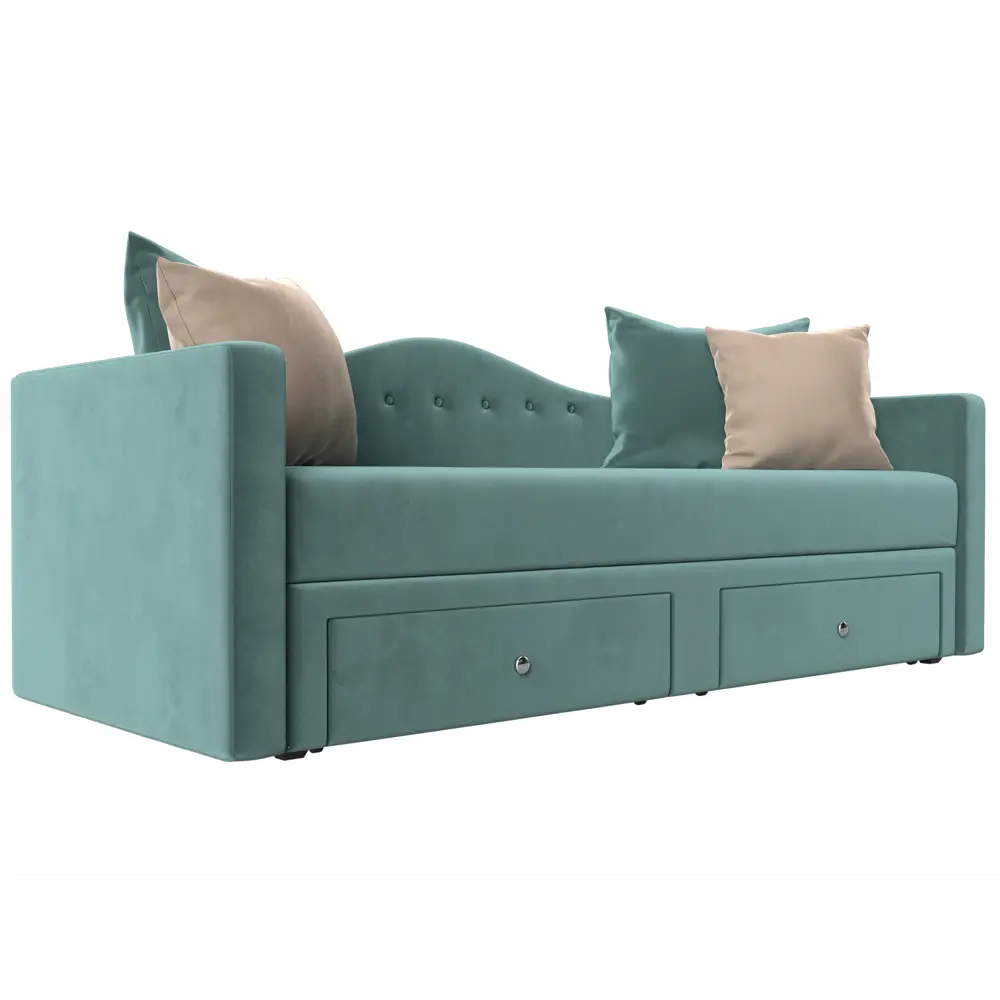 Фото Диван Лига Диванов Дориан 113722 200x82x90 см велюр цвет бирюзовый