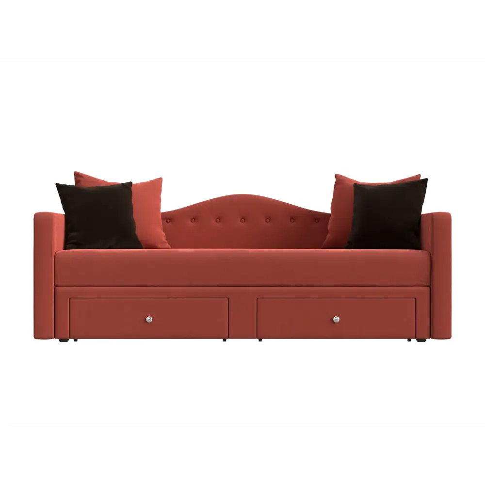 Фото 2 Диван Лига Диванов Дориан 113731 200x82x90 см микровельвет цвет коралловый Фото 2 Диван Лига Диванов Дориан 113731 200x82x90 см микровельвет цвет коралловый