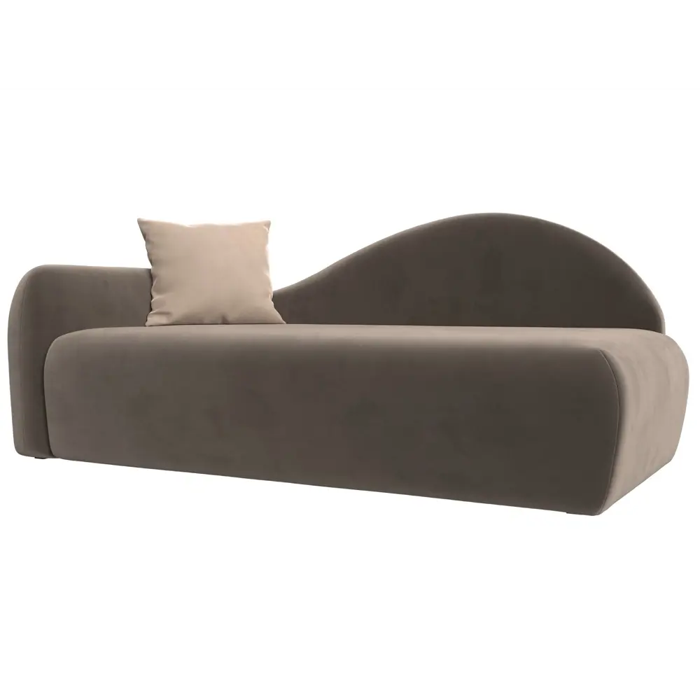 Фото Диван Лига Диванов 022 118943L 213x90x82 см велюр цвет коричневый/бежевый Фото Диван Лига Диванов 022 118943L 213x90x82 см велюр цвет коричневый/бежевый