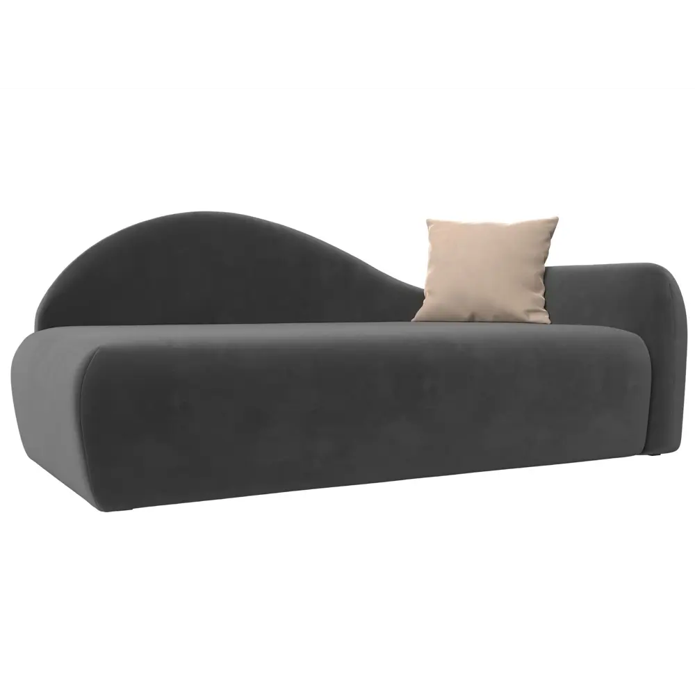 Фото Диван Лига Диванов 022 118945 213x90x82 см велюр цвет серый/бежевый Фото Диван Лига Диванов 022 118945 213x90x82 см велюр цвет серый/бежевый