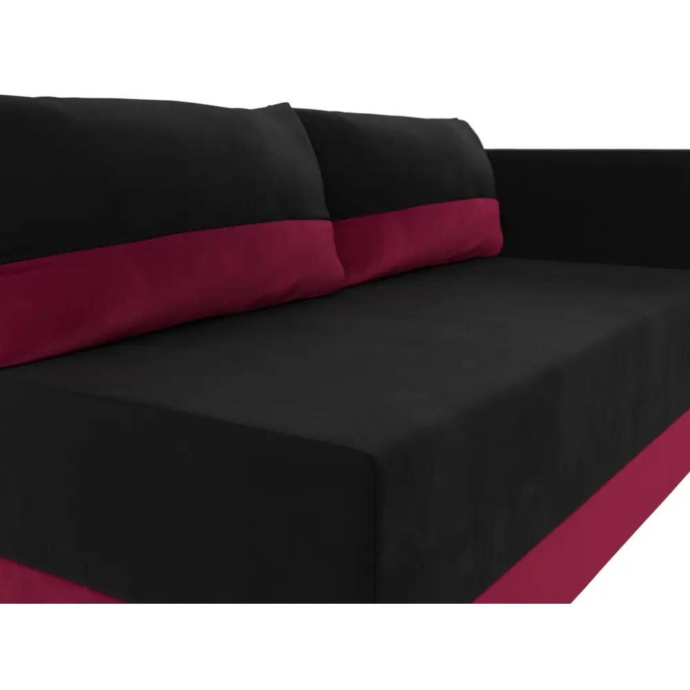 Фото 4 Кушетка Лига Диванов Никас 118416 150x73x82 см вельвет цвет чёрный,бордовый