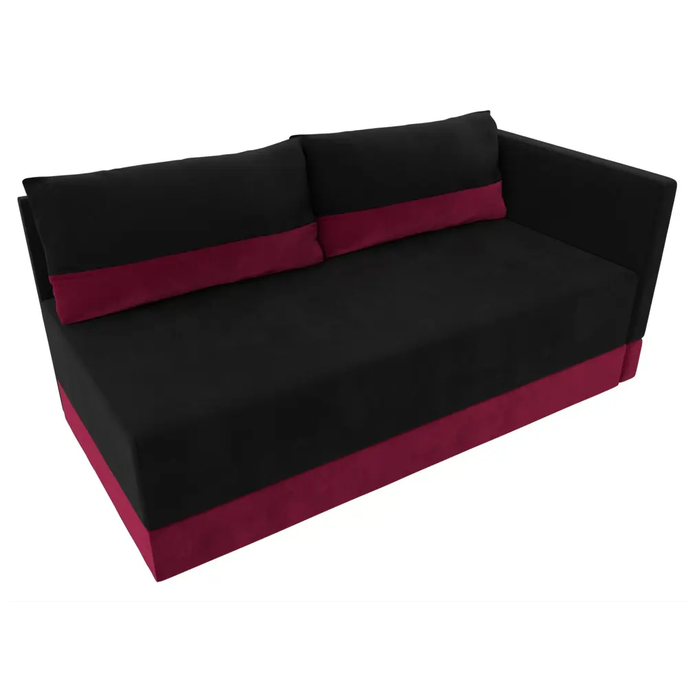 Фото 5 Кушетка Лига Диванов Никас 118416 150x73x82 см вельвет цвет чёрный,бордовый