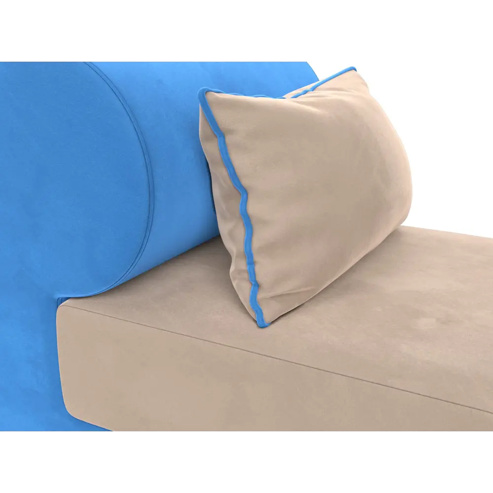 Фото 4 Кресло Лига диванов Кипр 64x77x83 см велюр цвет бежевый/голубой