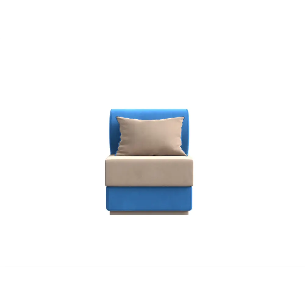 Фото 6 Кресло Лига диванов Кипр 64x77x83 см велюр цвет бежевый/голубой