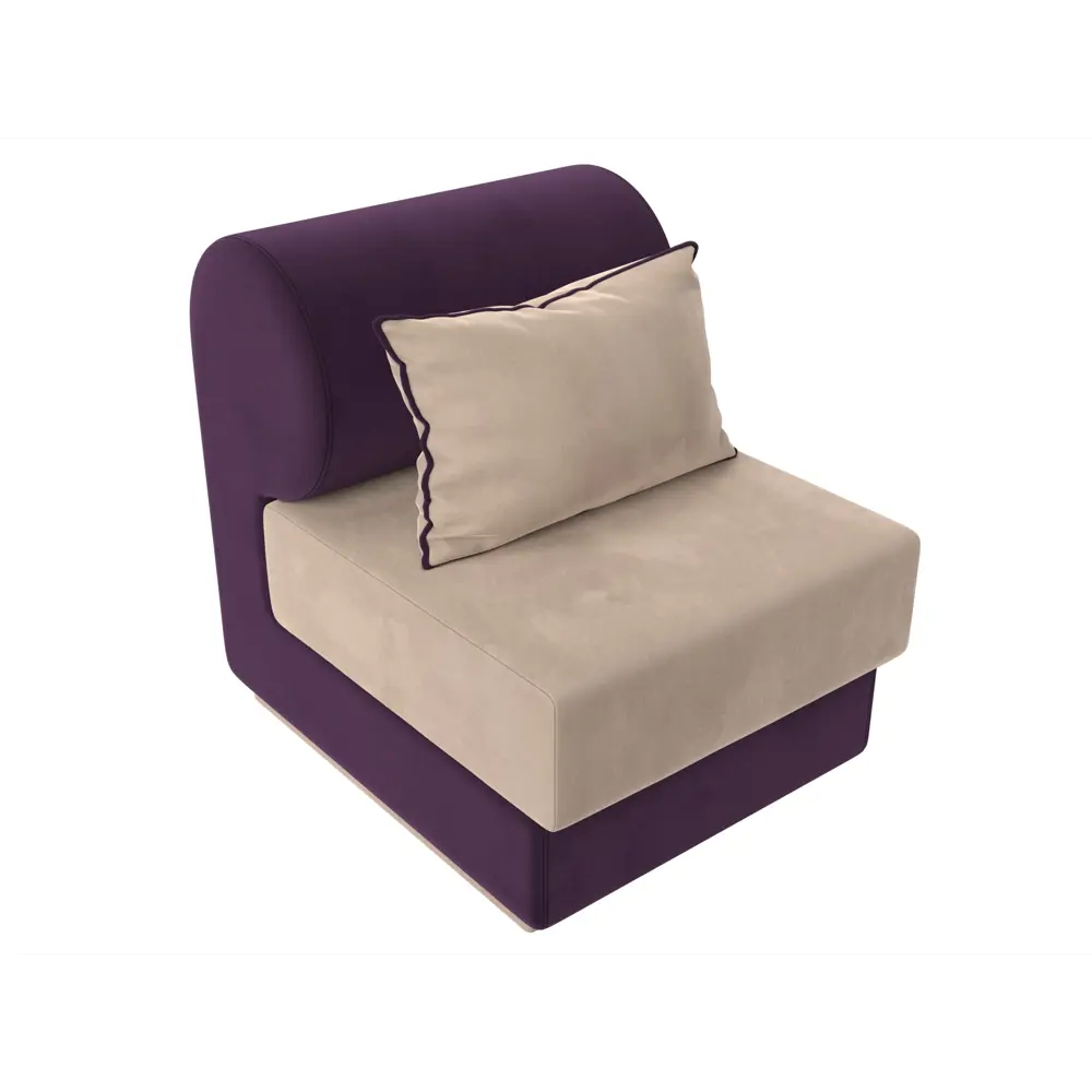 Фото 2 Кресло Лига диванов Кипр 64x77x83 см велюр цвет бежевый/фиолетовый