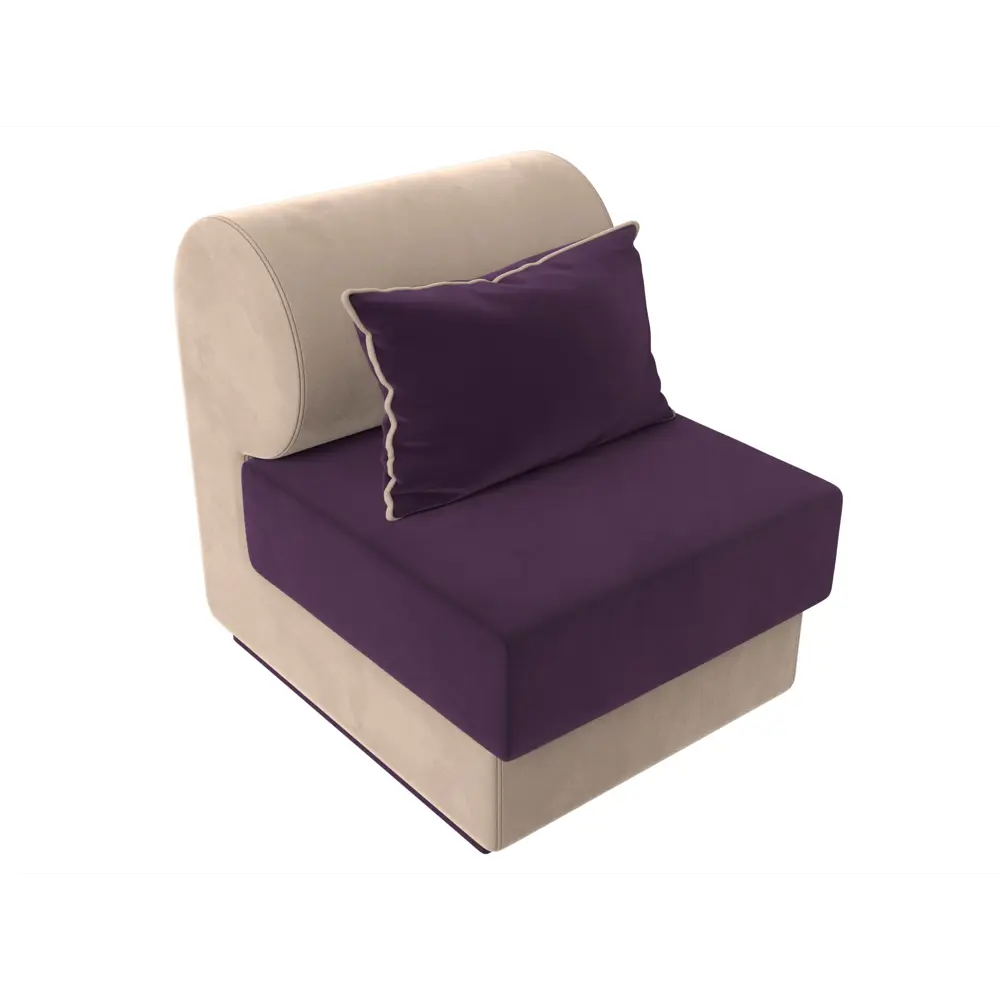 Фото 2 Кресло Лига диванов Кипр 64x77x83 см велюр цвет фиолетовый/светло-бежевый