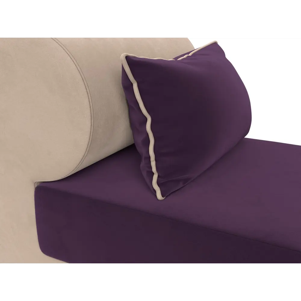 Фото 4 Кресло Лига диванов Кипр 64x77x83 см велюр цвет фиолетовый/светло-бежевый