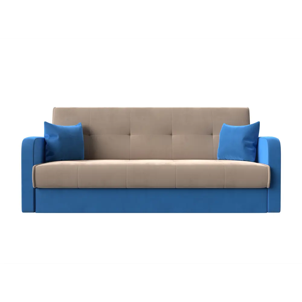 Фото 2 Диван-книжка Лига диванов Надежда 201x90x85 см велюр цвет бежевый/голубой Фото 2 Диван-книжка Лига диванов Надежда 201x90x85 см велюр цвет бежевый/голубой